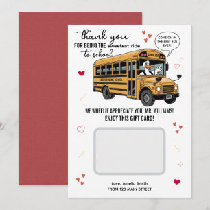 School Bus Driver Valentines Day Gift Card Holder