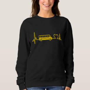 School Bus Drivers' Heartbeat Back To School  1 Sweatshirt