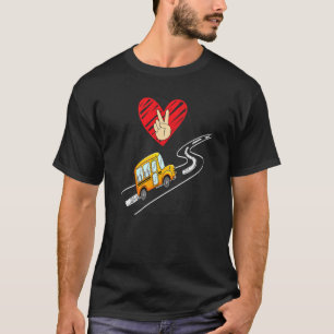 School Bus Field Trips Peace Love Field Trips T-Shirt