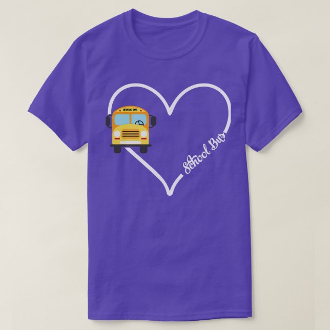 school bus heart Graphic Shirt Gift Cute Education (Design Front)
