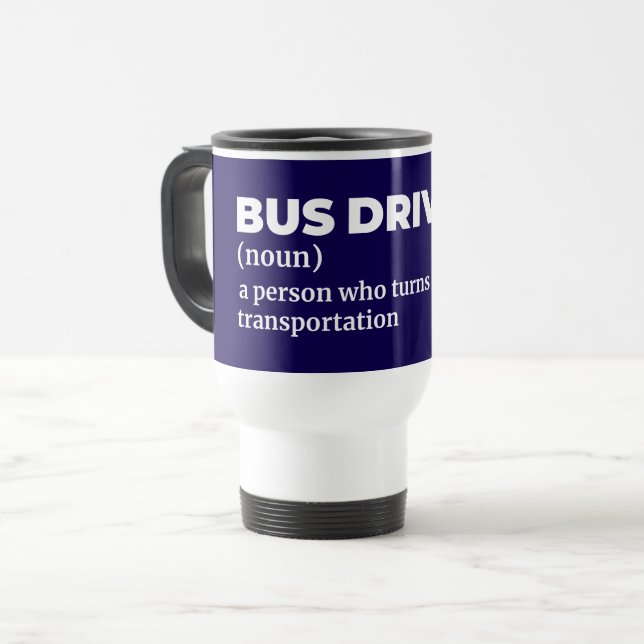 School Bus Hero Definition Travel Mug (Front Left)