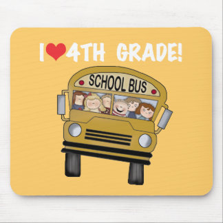 School Bus I Love 4th Grade Mouse Pad