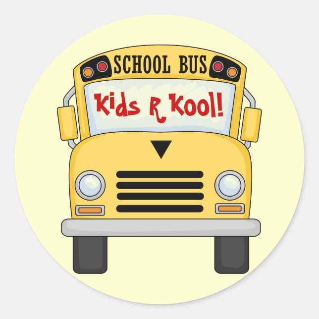 School Bus Kids R Kool Fun Stickers (Front)