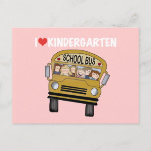 School Bus Love Kindergarten Postcard