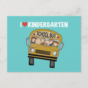 School Bus Love Kindergarten Postcard