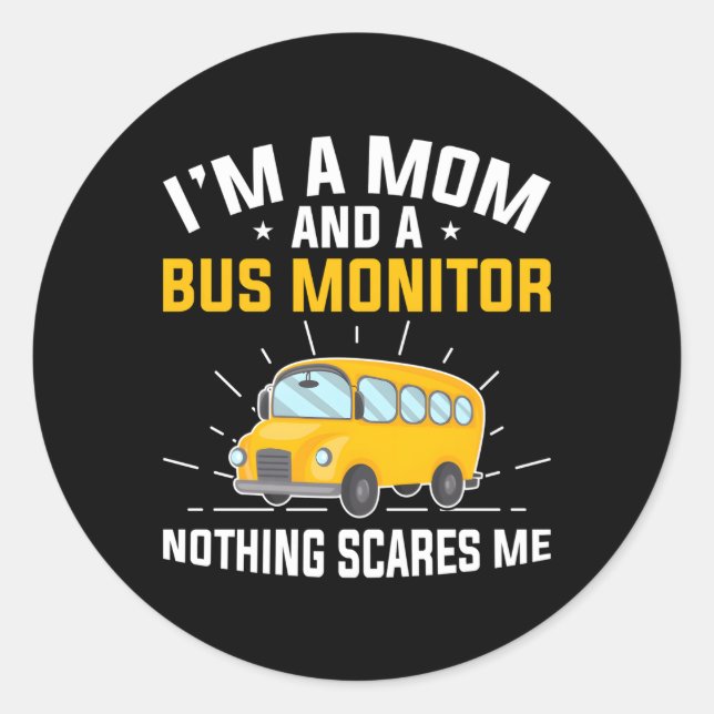 School Bus Monitor Classic Round Sticker (Front)