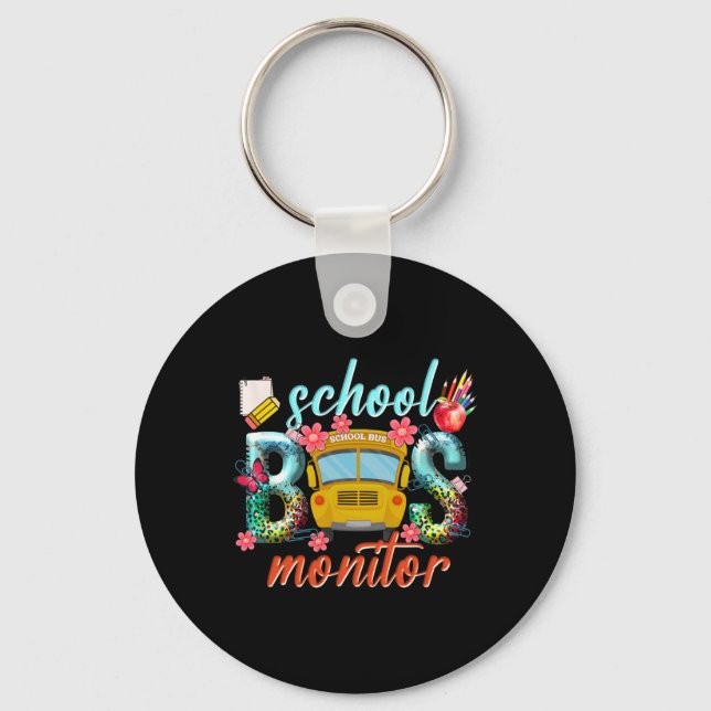 School Bus Monitor School Bus Driver Back To Schoo Key Ring (Front)