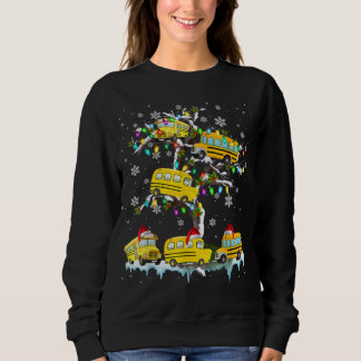 School Bus On Xmas Tree Christmas Santa School Bus Sweatshirt