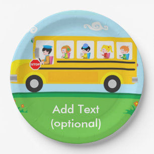 School Bus Paper Plates