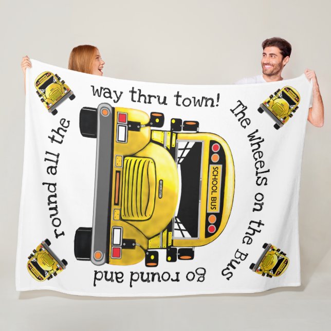 School Bus Personalised Blanket (In Situ)