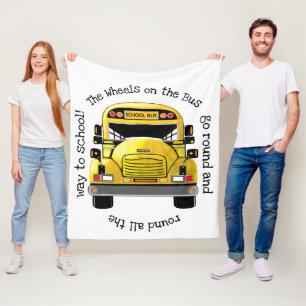 School Bus Personalised Blanket