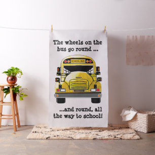 School Bus Personalised Fabric