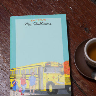 School Bus Personalised Teacher Post-it Notes