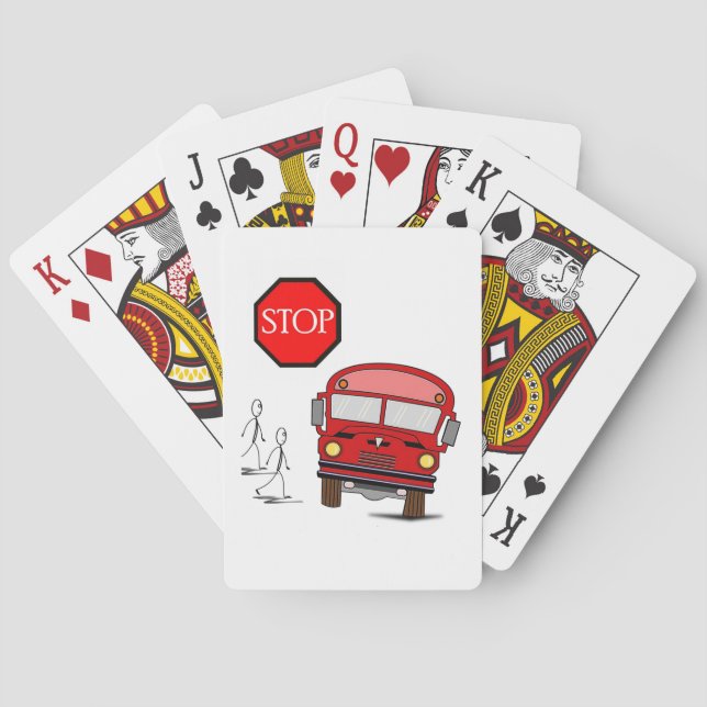 School Bus Playing Card Deck (Back)
