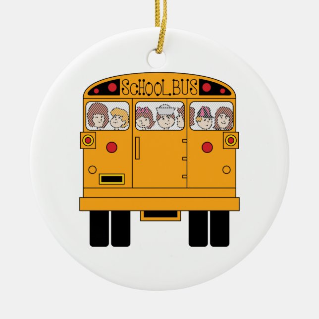 School Bus Rear Ceramic Tree Decoration (Front)