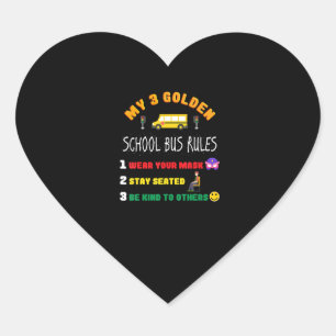 School Bus Rules For Students Funny School Bus Heart Sticker
