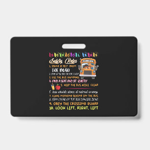 school bus safety rules ID badge