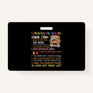 school bus safety rules ID badge