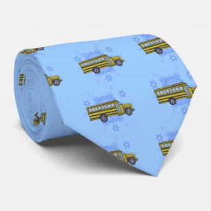 School Bus SnowFlake Tie