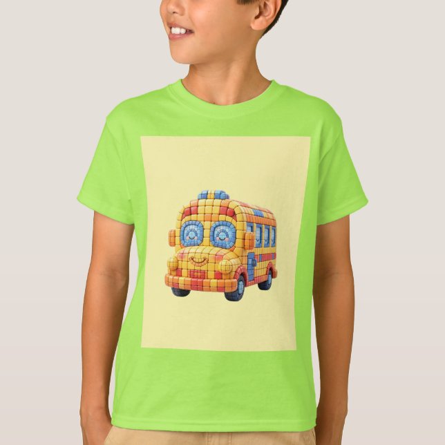 School Bus - sunny yellow background T-Shirt (Front)