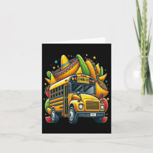School Bus Tacos Kids Mens Womens Mexican Cinco De Card