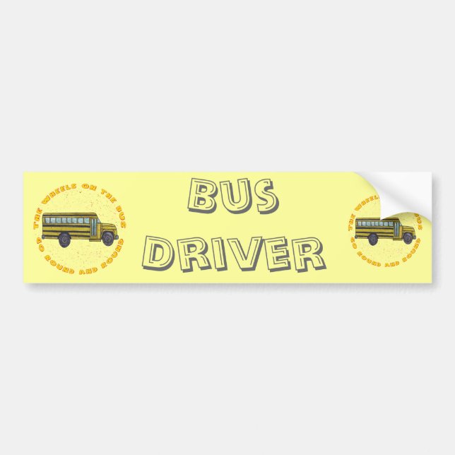 School Bus Wheels Bumper Sticker (Front)