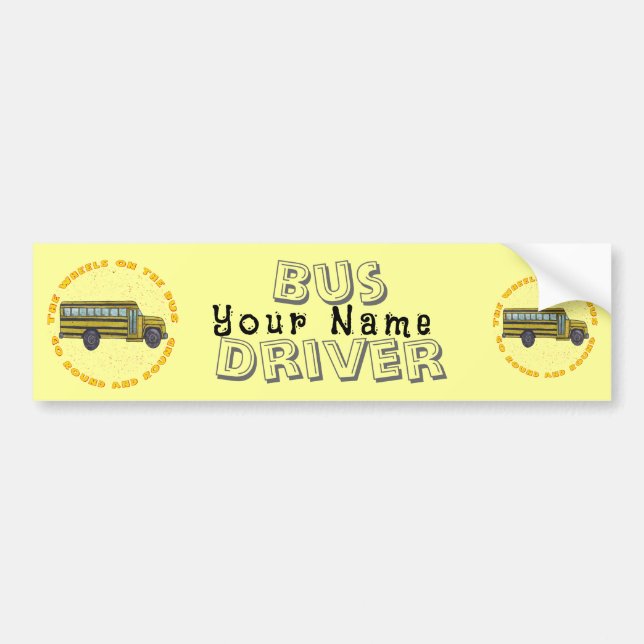 School Bus Wheels Bumper Sticker (Front)