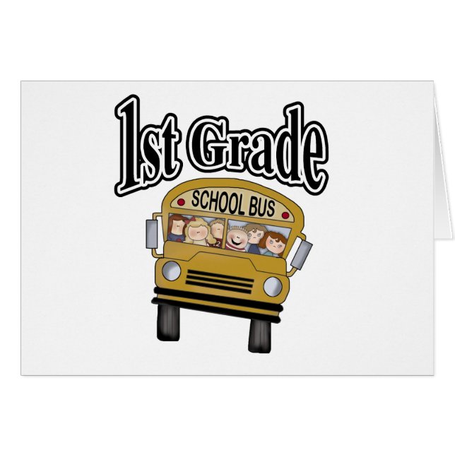 School Bus with Kids 1st Grade (Front Horizontal)