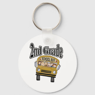 School Bus with Kids 2nd Grade Key Ring