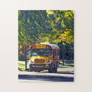 School Bus With Open Door Jigsaw Puzzle
