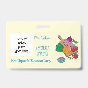 School Cafeteria Employee Photo Badge ID Badge