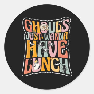 School Cafeteria Worker Back To School Halloween L Classic Round Sticker