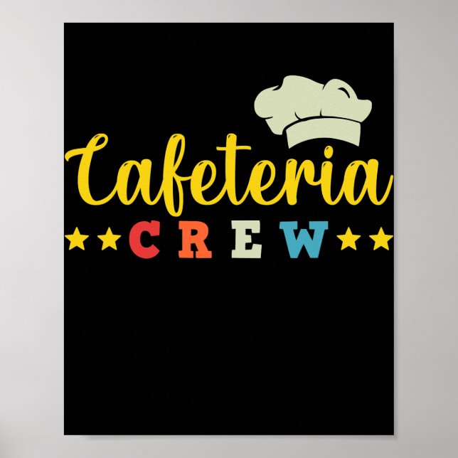 School Cafeteria Worker Lunch Lady Cooking Hat Poster (Front)