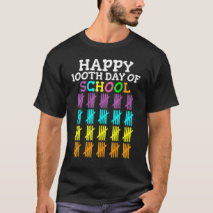 School Celebration Student Teacher Happy 100th Day T-Shirt