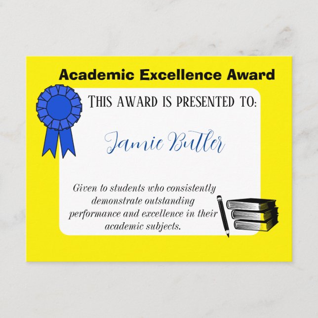 School Certificate Award Academic Teacher (Front)