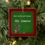 School Chalk Board Teacher's Ceramic Ornament<br><div class="desc">* Customise this ornament by adding name of teacher or school, or other information. Don't forget the backside of the double sided ceramic ornament! Add a photo, too! A nice gift for your favourite student (as a gift from teacher), instructor or mentor. Click the CUSTOMIZE button to get started! *...</div>