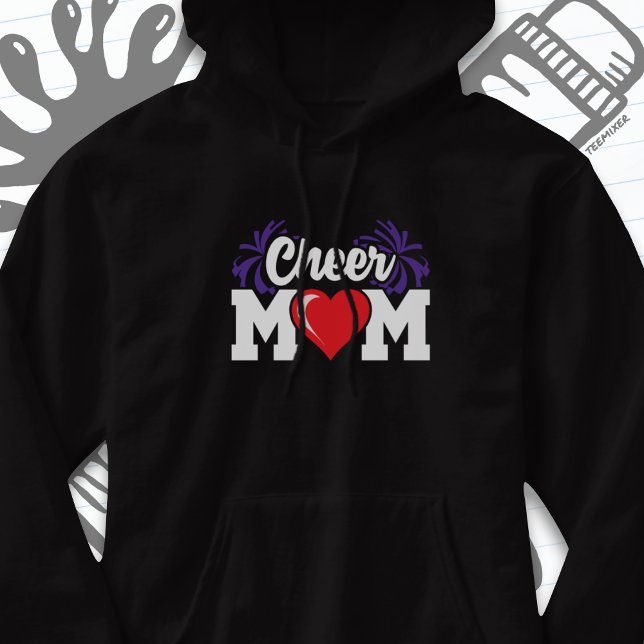School Cheerleader Squad Sports Proud Cheer Mum Hoodie (Creator Uploaded)