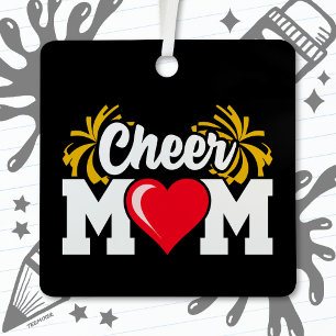 School Cheerleader Squad Sports Proud Cheer Mum Metal Tree Decoration