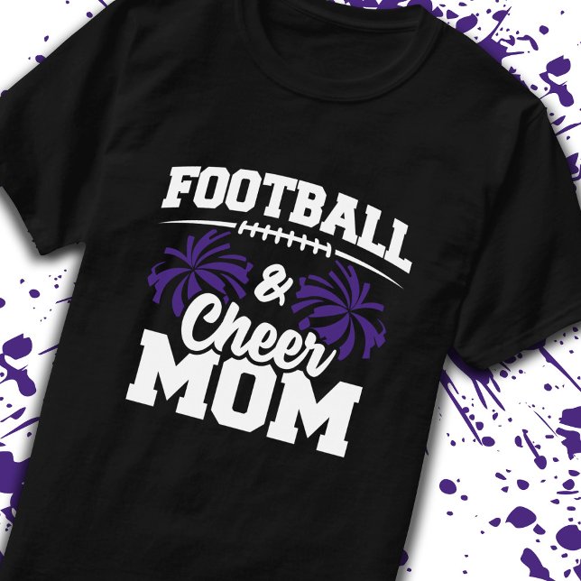 School Cheerleading - Football Cheer Mum T-Shirt (Elevate your mom game with our premium t-shirt design tailored for football & cheer moms! -Teemixer)
