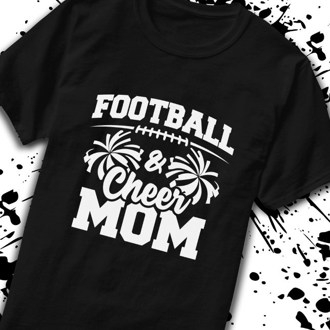 School Cheerleading - Football Cheer Mum T-Shirt (Elevate your mom game with our premium t-shirt design tailored for football & cheer moms! -Teemixer)