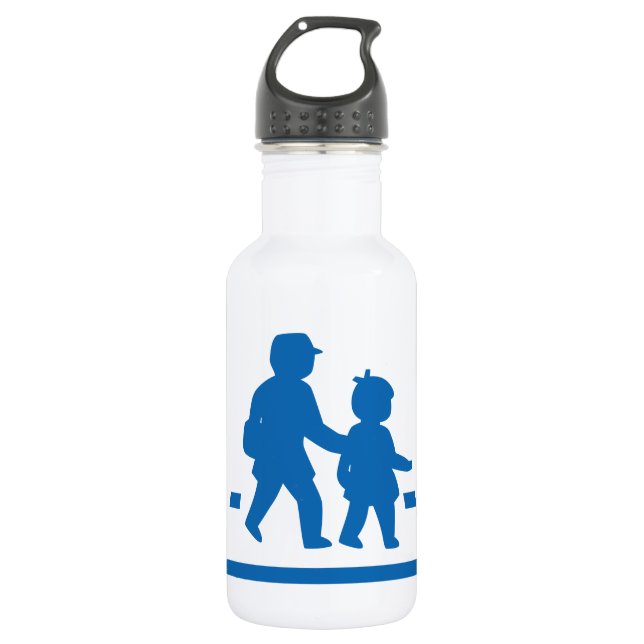 School Children Crossing >> Japanese Traffic Sign 532 Ml Water Bottle (Front)
