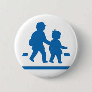 School Children Crossing >> Japanese Traffic Sign 6 Cm Round Badge