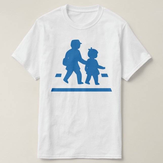 School Children Crossing >> Japanese Traffic Sign T-Shirt (Design Front)