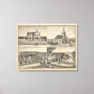 School, church, residences, Yolo Co Canvas Print