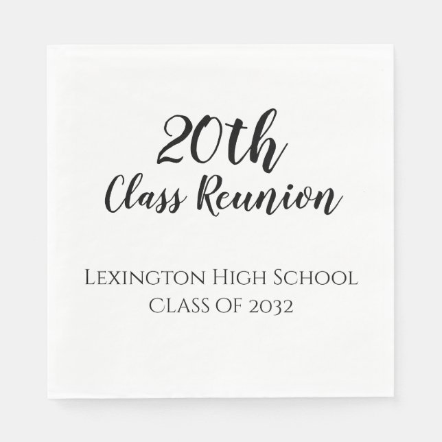 School Class Reunion Custom Party Napkin (Front)