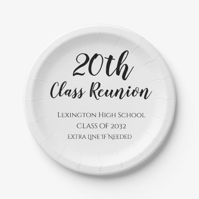 School Class Reunion Custom Party Paper Plate (Front)