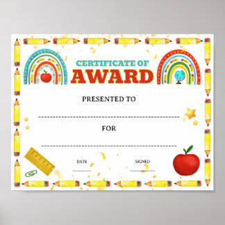 School classroom achievement award editable poster