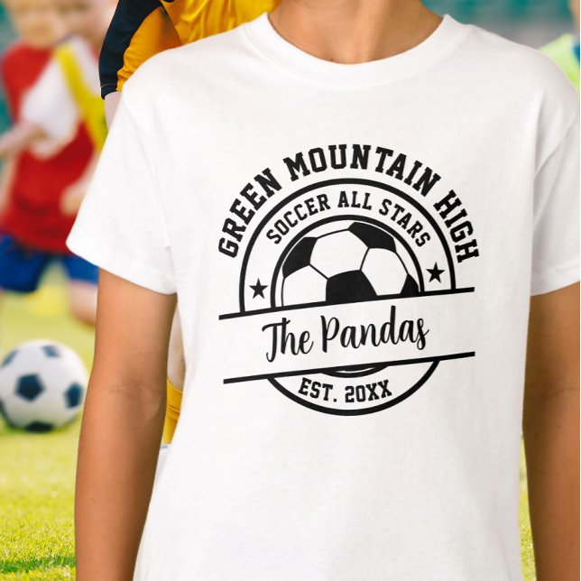 School Club Team Name Number Soccer T-Shirt (Creator Uploaded)