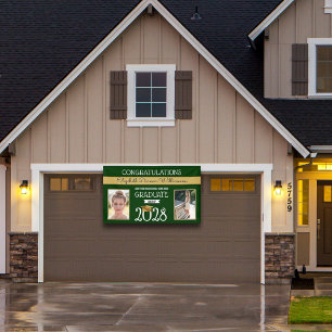 School Colors Green and Gold Graduation Banner