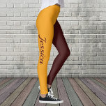 School COLORS Maroon and Gold Leggings Cheerleader<br><div class="desc">Leggings. You may change the colour of YOUR NAME. Easily CHANGE THE COLOR of the ONE leg too, using the colour picker tool. The maroon leg will stay in place. If you know your school colour Hex code you can insert it in the font colour picker or background to get...</div>